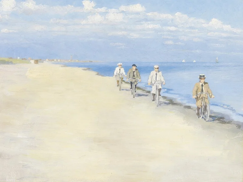 1875-Einar Hein - Ciclisti sulla spiaggia
